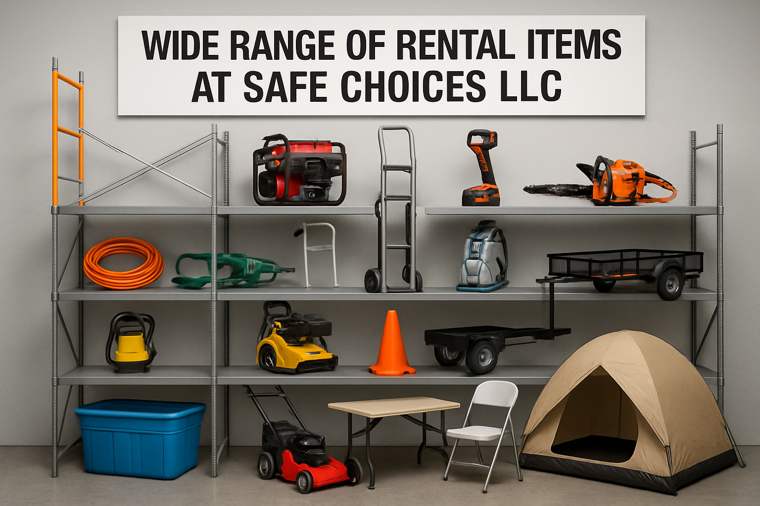 Wide range of rental items at Safe Choices LLC